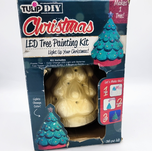 Christmas Tree Painting Kit Tulip DIY LED Lights New - Picture 10 of 10
